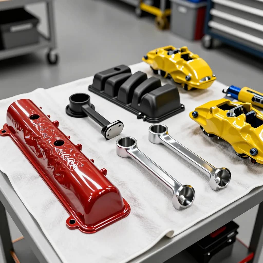 Powder Coating Automotive Aftermarket Parts: The Complete Guide to Engine Bay, Suspension, and Restoration Finishing