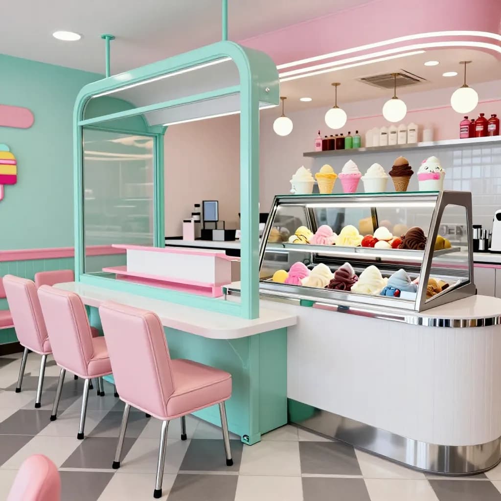 Powder Coating for Ice Cream Parlor Fixtures: Freezer Cases, Seating, Retro Aesthetics, and Easy Cleaning
