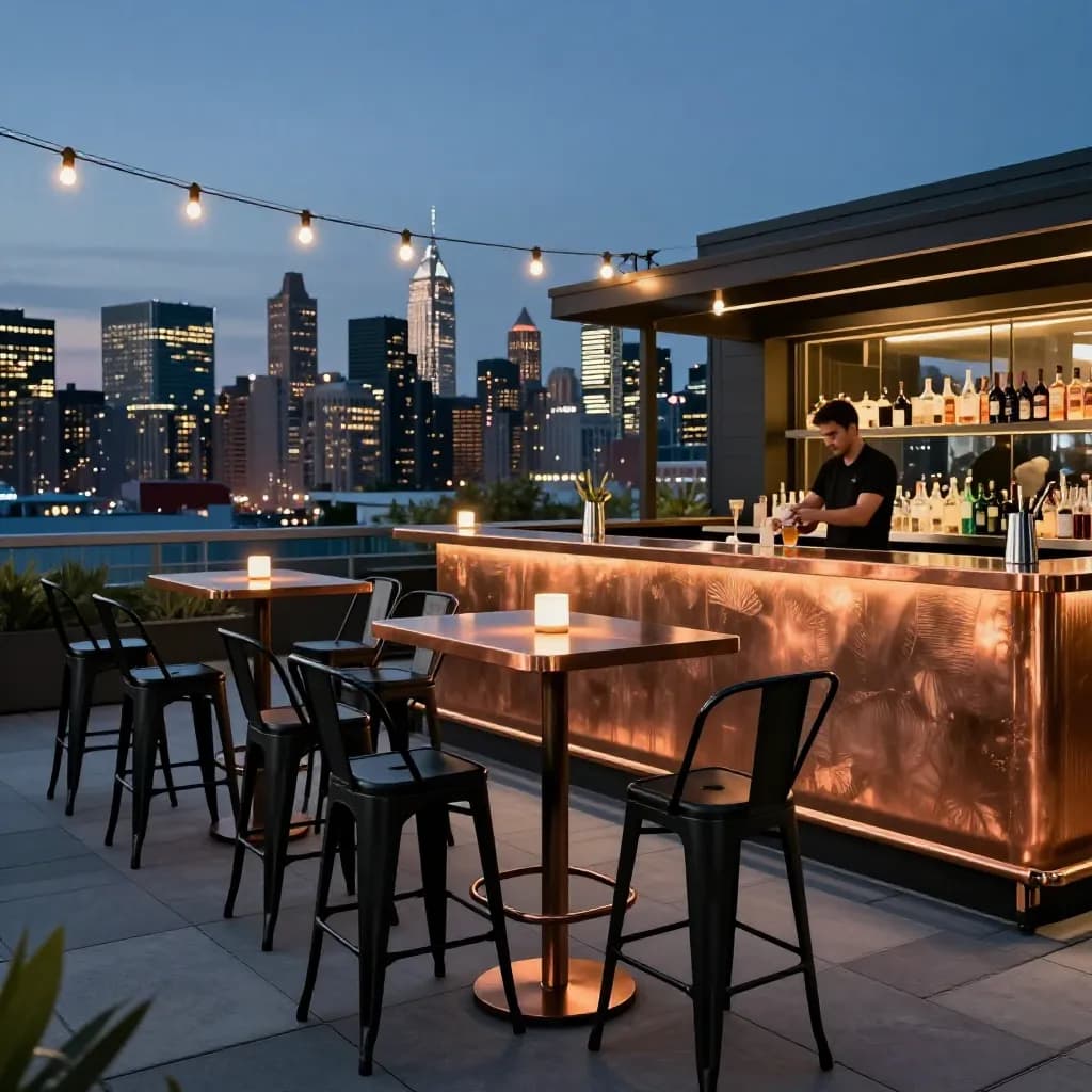 Powder Coating for Rooftop Bar Furniture: UV, Rain, Wind Resistance, and Brand Identity