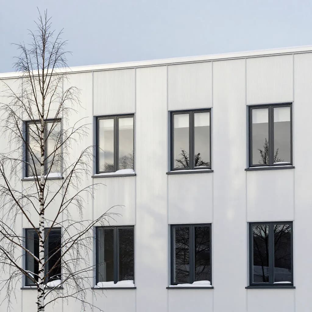 Powder Coating in Scandinavian Architecture: Dark Winters, Reflective Finishes, Sustainability, and Passive House