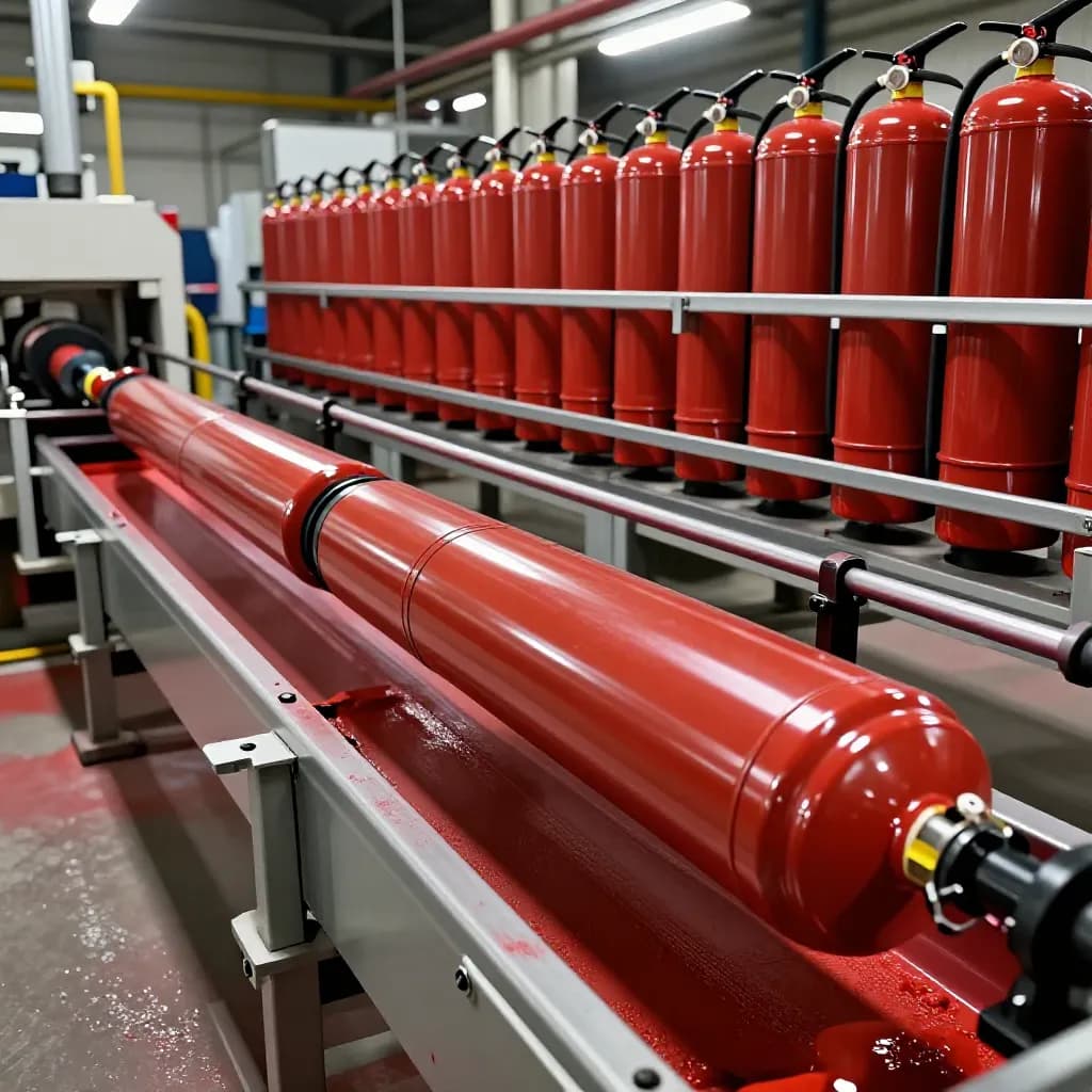 Powder Coating for Fire Extinguisher Cylinders: High-Volume Production and Color Coding Standards