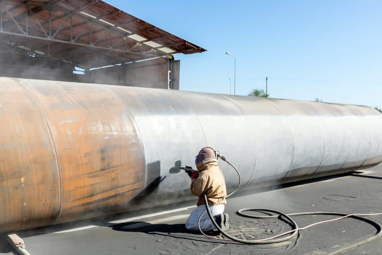 Professional sandblasting surface preparation