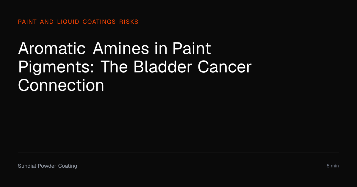 Aromatic Amines in Paint Pigments: The Bladder Cancer Connection ...
