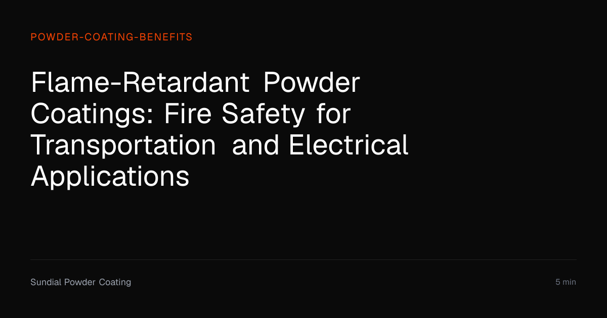 Flame-Retardant Powder Coatings: Fire Safety for Transportation and ...