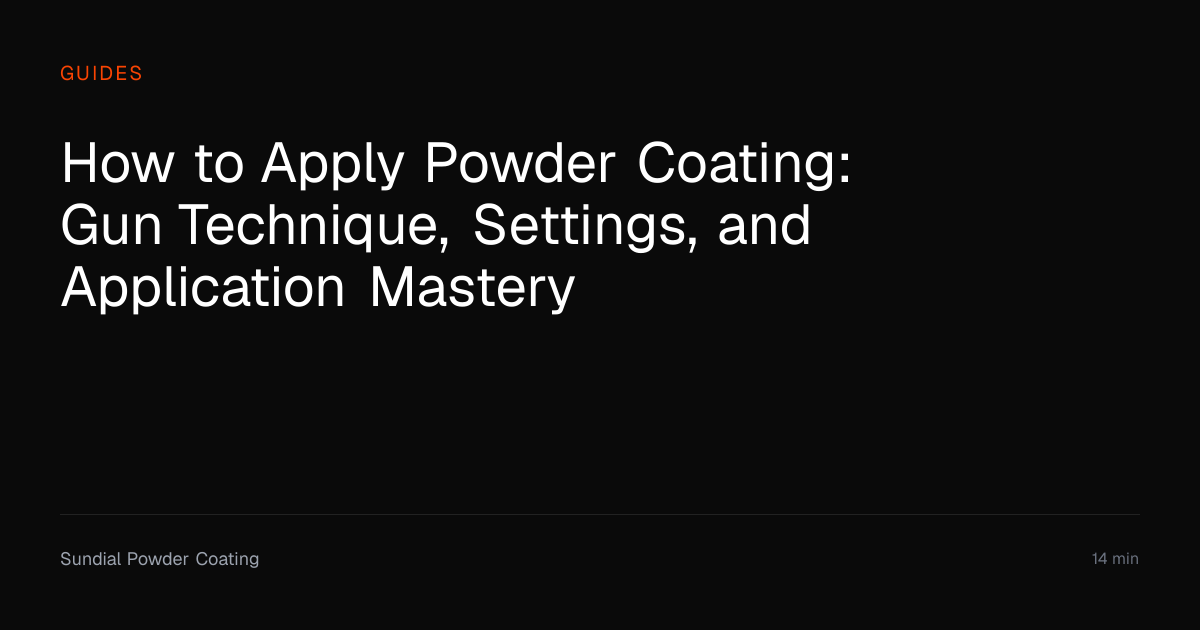 How to Apply Powder Coating: Gun Technique | Sundial Powder Coating ...