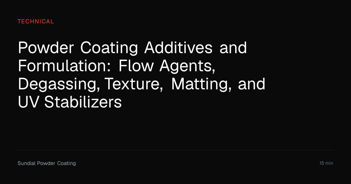 Powder Coating Additives & Formulation Guide | Sundial Powder Coating ...
