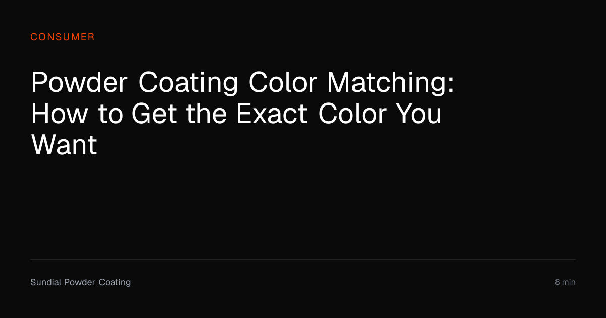 Powder Coating Color Matching Guide | Sundial Powder Coating | Sundial ...