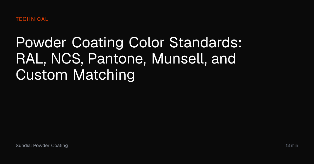 Powder Coating Color Standards: RAL NCS Pantone | Sundial Powder ...