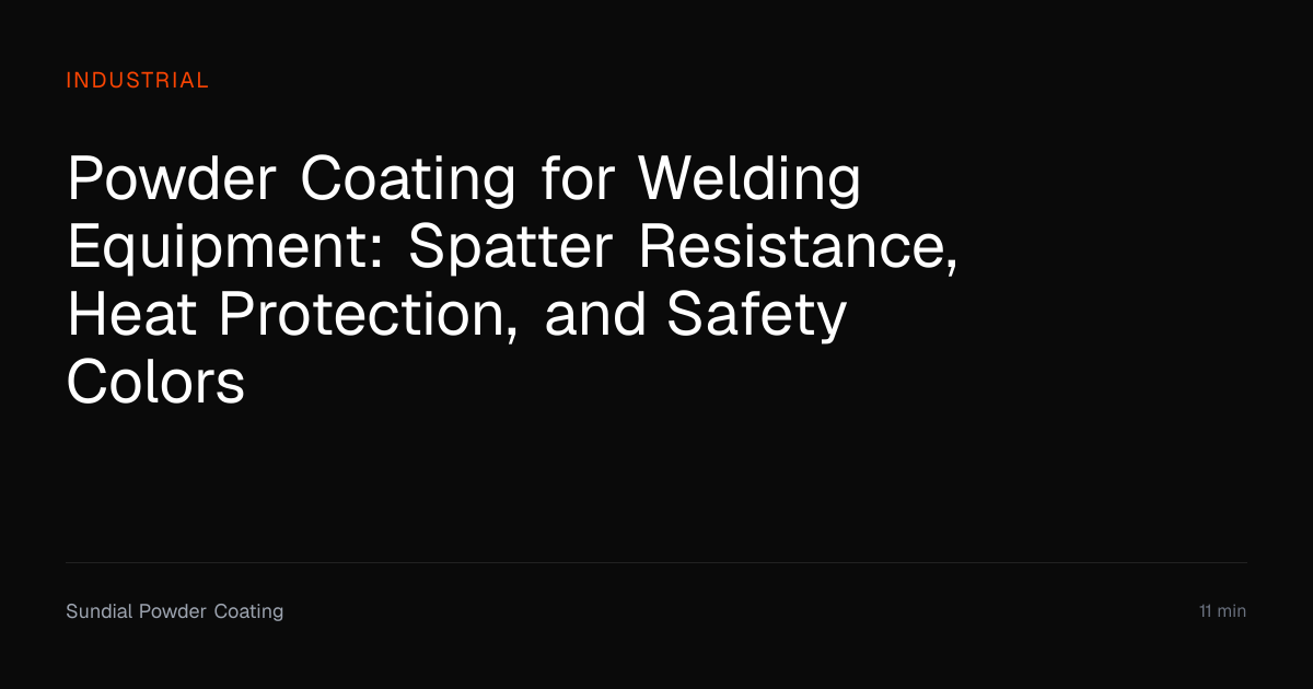Powder Coating for Welding Equipment | Guide | Sundial Powder Coating ...