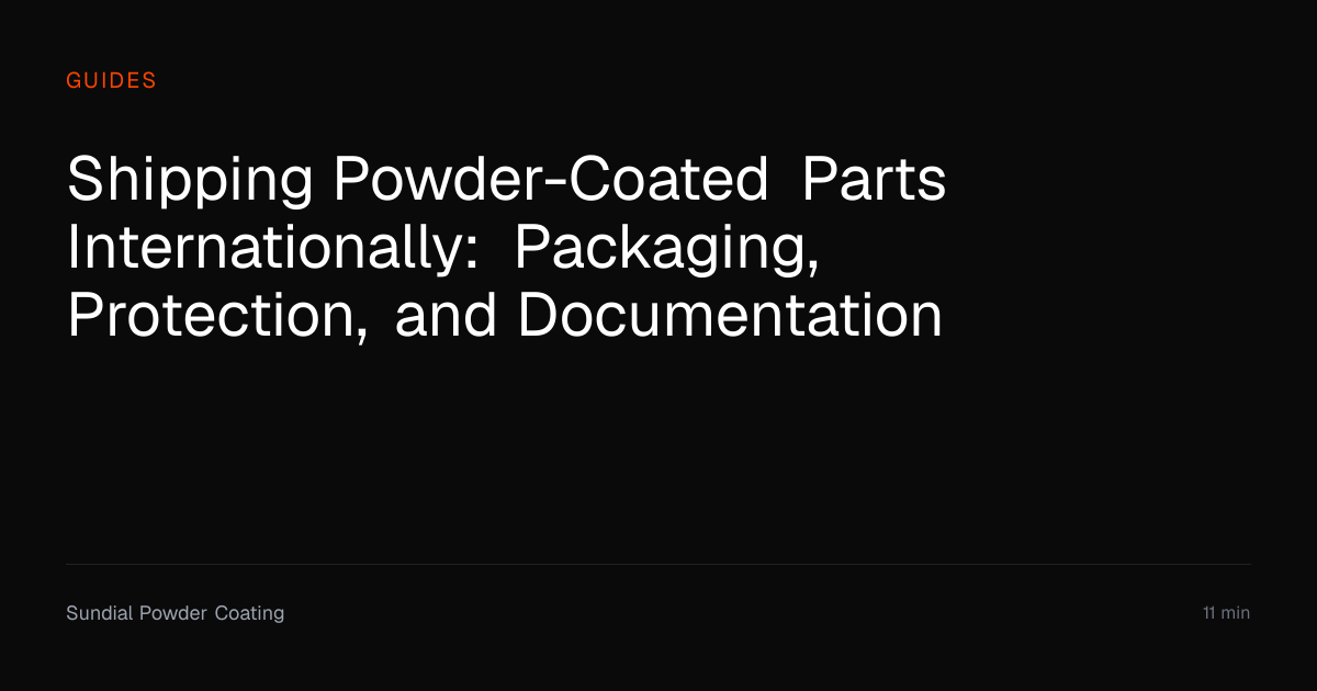 Powder Coating International Shipping Guide | Sundial Powder Coating ...