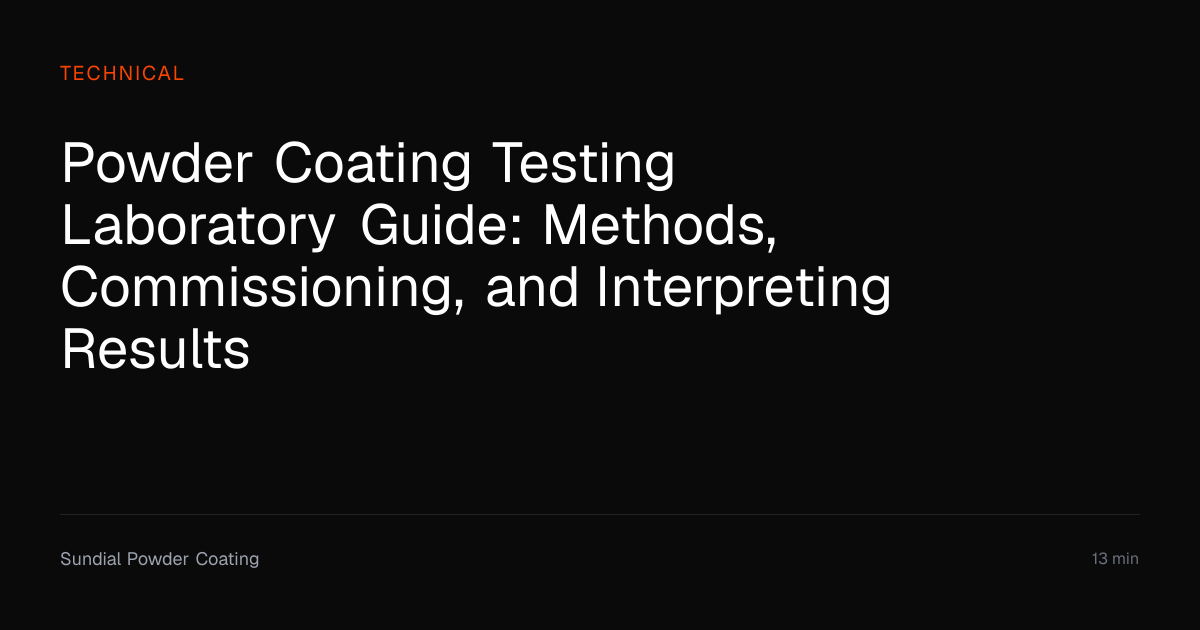 Powder Coating Testing Laboratory Guide | Sundial Powder Coating ...
