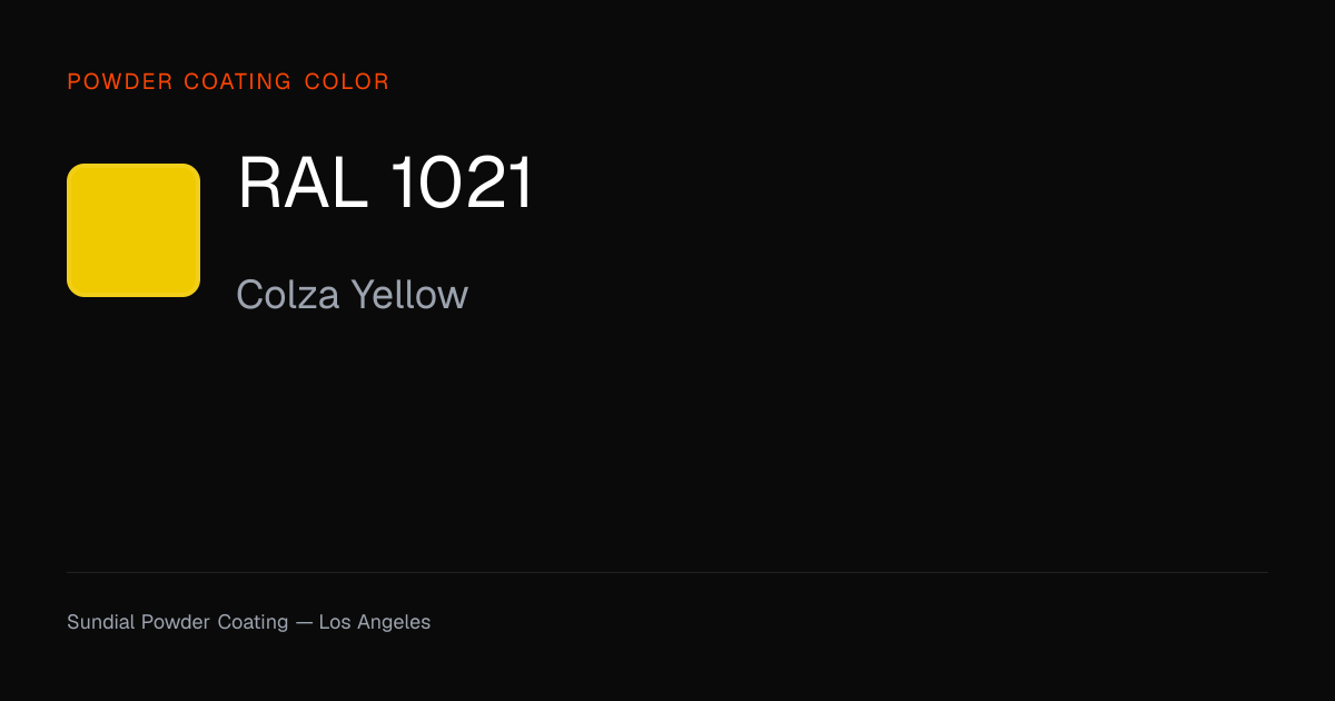 RAL 1021 Colza Yellow | Powder Coating Color | Sundial Powder Coating ...